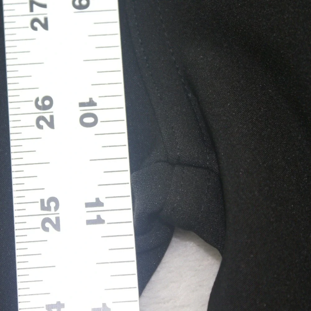 Indero Scuba Knit Black Stretch Pants Mens S/M Elastic Waist Button Accent